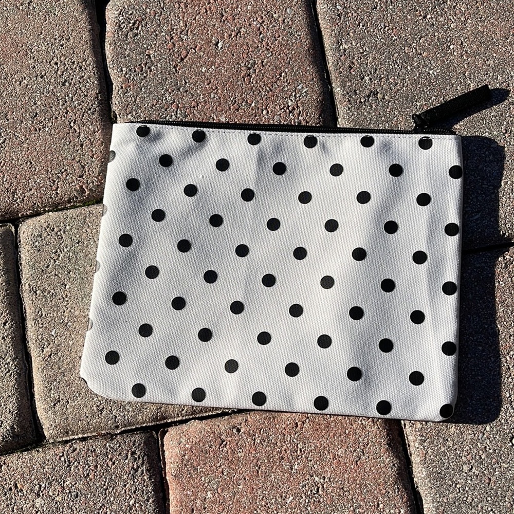 Kate Spade Large Canvas Polka Dot Zip Pouch - Picture 7 of 16
